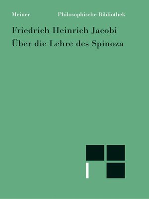cover image of Über die Lehre des Spinoza in Briefen an den Herrn Moses Mendelssohn